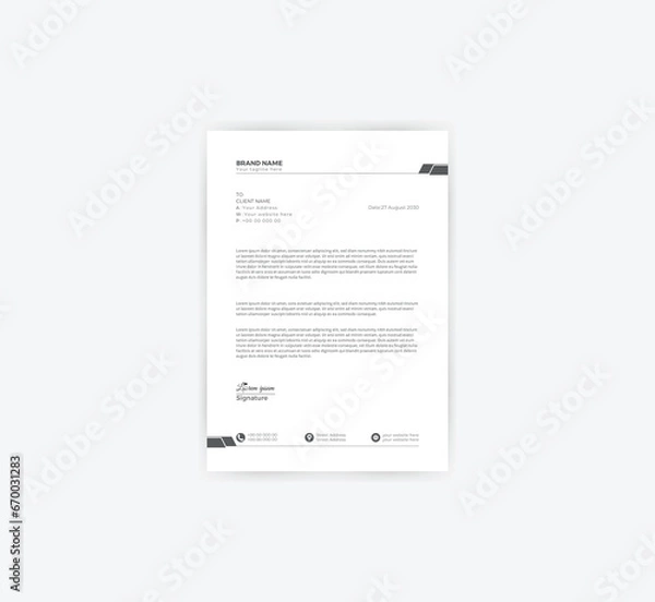 Obraz  Professional creative letterhead template design