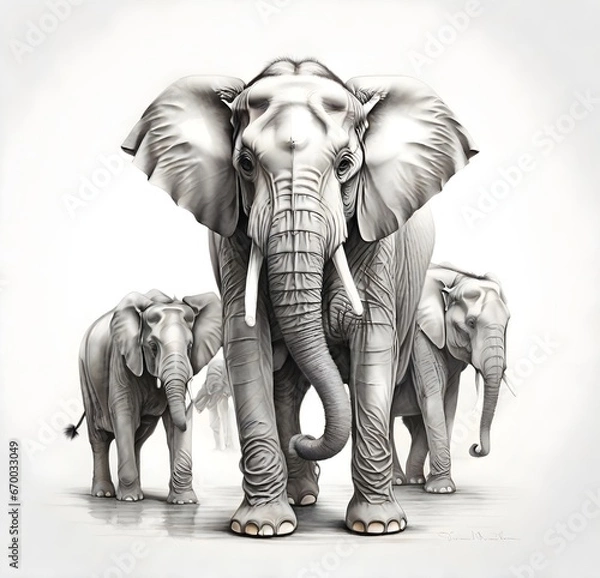 Fototapeta elephant isolated on white