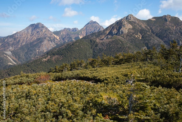 Obraz 網笠山から見る秋の南八ヶ岳