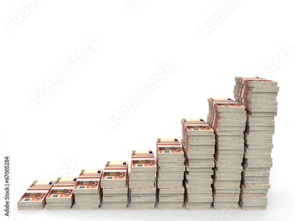 Fototapeta Money stacks graph.