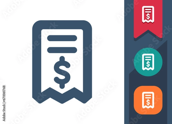 Fototapeta Receipt Icon. Invoice, Bill