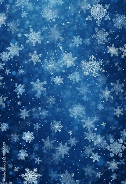 Obraz A blue background with white snowflakes