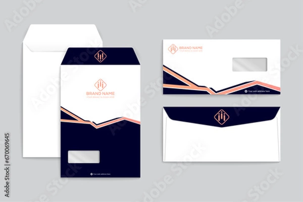 Fototapeta Creative double sided envelope template