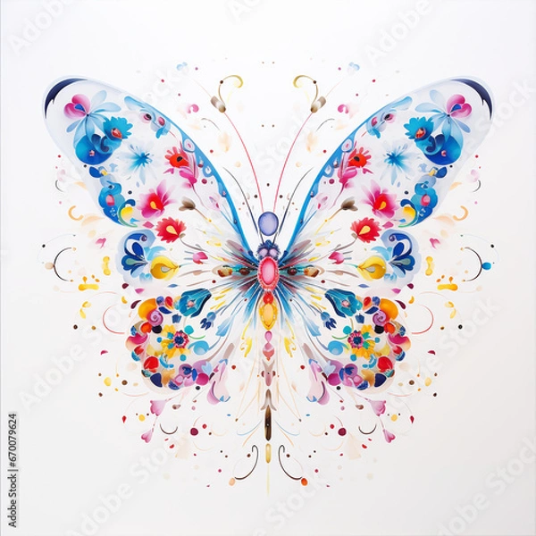 Fototapeta fantasy butterfly art drawing abstraction colored