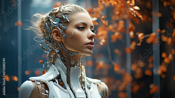 Obraz woman integrated with robotic technology
