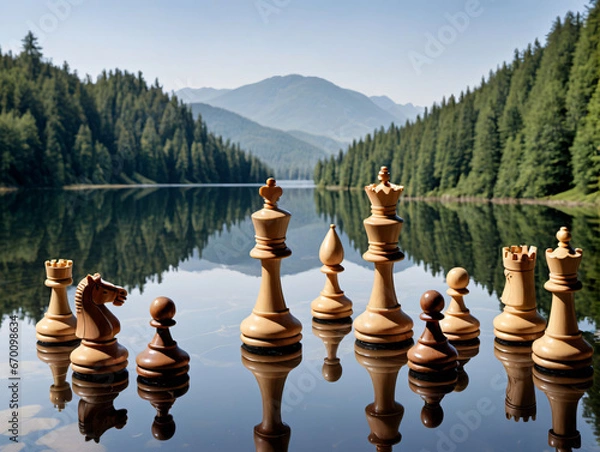 Fototapeta A Group Of Chess Pieces