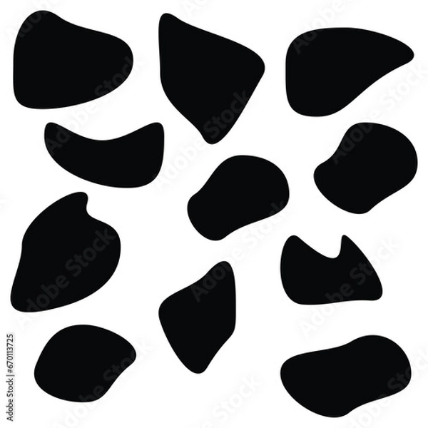 Fototapeta  Modern liquid irregular blob shape abstract elements graphic flat style design fluid vector illustration set.