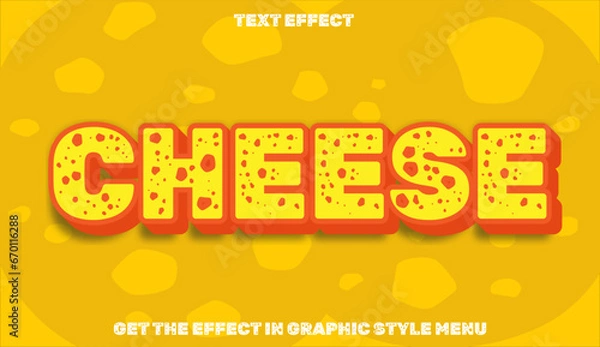 Obraz Cheese Text Effect 3d - Get the effect graphic in style menu