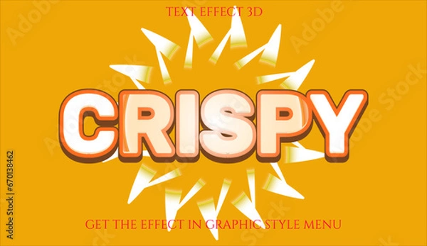 Obraz Crispy Text Effect 3D - Get the effect graphic in style menu