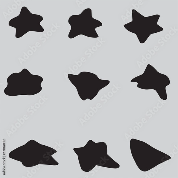 Fototapeta 9 Modern Liquid Irregular Blob Shape Stock Vector, Stock Photos  Vectors Shapes Images, Pictures, Photos - Shapes Photographs ,Set Of Random Shapes Organic Abstract Black Blobs Blob Mask Shapes