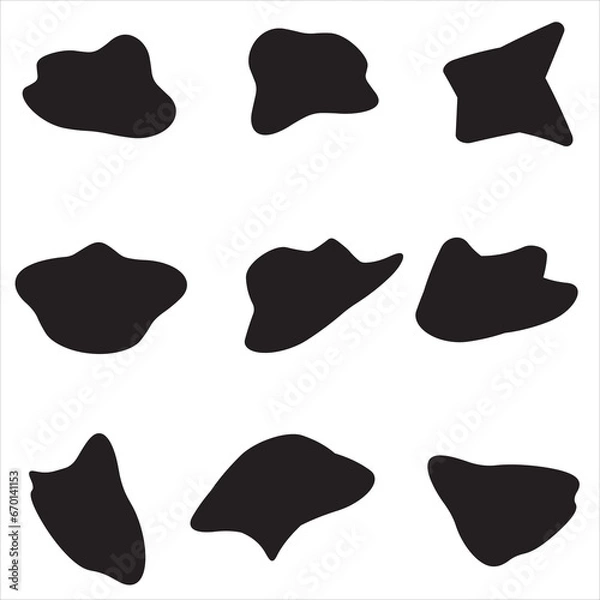 Fototapeta 9 Modern Liquid Irregular Blob Shape Stock Vector, Stock Photos  Vectors Shapes Images, Pictures, Photos - Shapes Photographs ,Set Of Random Shapes Organic Abstract Black Blobs Blob Mask Shapes