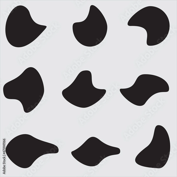 Fototapeta 9 Modern Liquid Irregular Blob Shape Stock Vector, Stock Photos  Vectors Shapes Images, Pictures, Photos - Shapes Photographs ,Set Of Random Shapes Organic Abstract Black Blobs Blob Mask Shapes