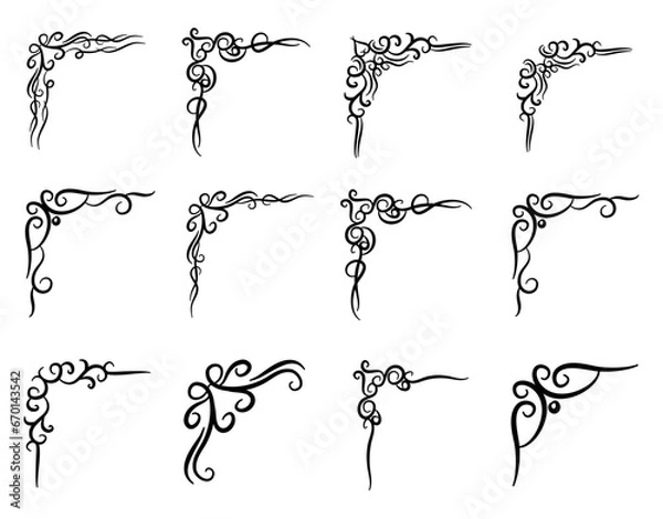 Obraz vintage corner frames isolated