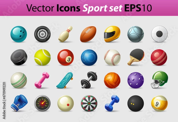Obraz Vector Icons Sport Set