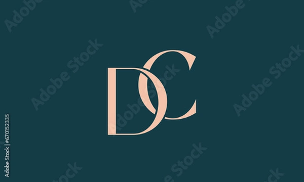 Fototapeta initial DC letter D technology IT combination D
