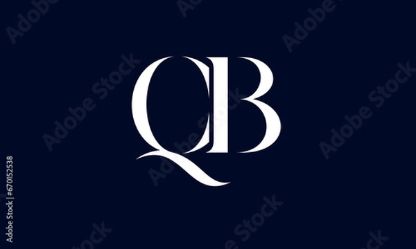Obraz Initial Letter QB Logo Design Monogram Creative