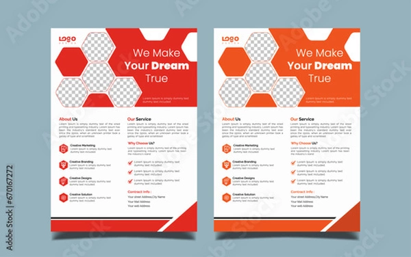 Obraz Corporate Book Cover Design Template in A4. Can be adapted to Brochures, Annual Reports, Magazines, Posters, Business Presentation, Portfolio, Flyer, Banner,