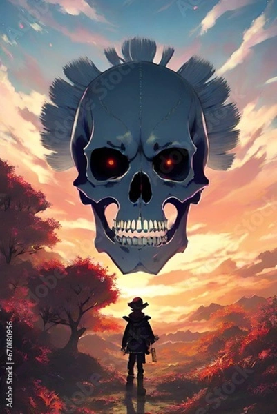 Obraz skull in the sky