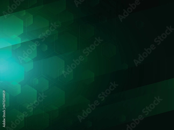 Obraz green minimalist abstract background with polygons pattern, modern green banner background, green technology background