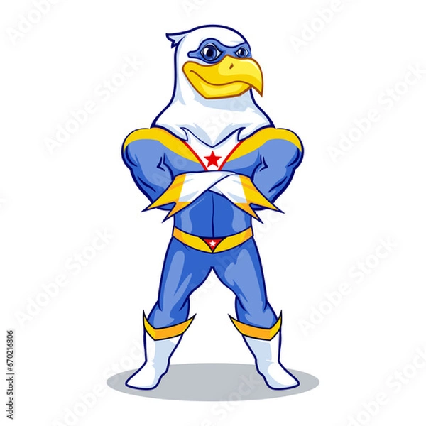 Fototapeta vector mascot illustration a brave and wise eagle superhero