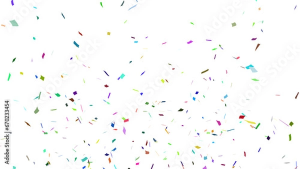 Fototapeta Multicolor confetti falling down, party popper PNG. Create birthday and party decoration concept. 