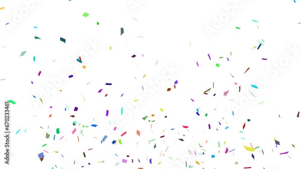 Fototapeta Multicolor confetti falling down, party popper PNG. Create birthday and party decoration concept. 