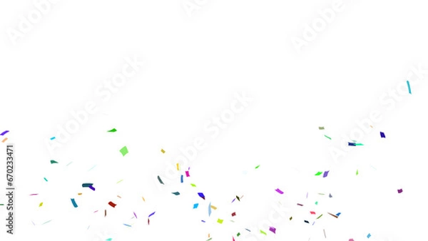 Fototapeta Multicolor confetti falling down, party popper PNG. Create birthday and party decoration concept. 