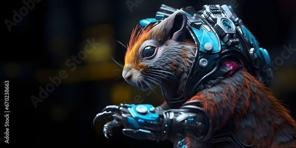 Fototapeta "SquirrelLience: Nuts, Bolts, and Street Beats" | Background Design | AI Generated Artwork