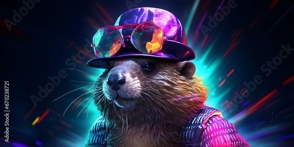 Fototapeta "BeaverTech: A Contemporary Tail of Innovation" | Background Design | Generative AI Artwork