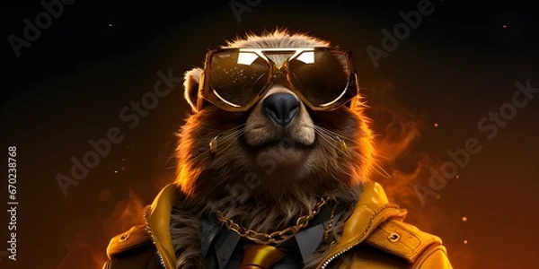 Fototapeta "BeaverTech: A Contemporary Tail of Innovation" | Background Design | Generative AI Artwork