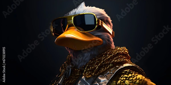 Fototapeta "Ducktronica: Quacking into the Future" | Background Design | AI Generated Artwork