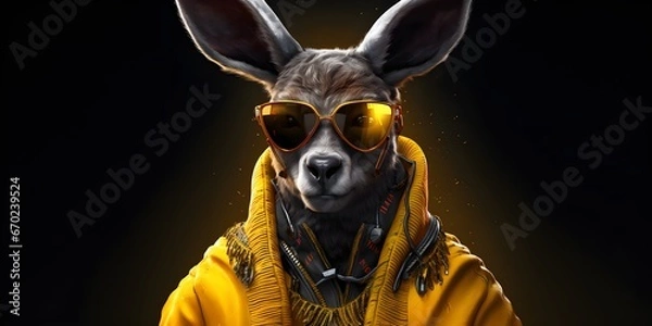 Fototapeta "KangarooTek: Hopping into the Future" | Background Design | Generative AI Artwork