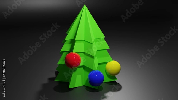 Obraz green christmas tree