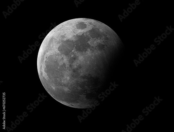 Fototapeta Partial lunar eclipse of october 2023, taken in the with my telescope.