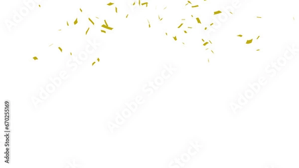 Fototapeta Golden confetti falling down, party popper PNG. Create birthday and party decoration concept.  Transparent background