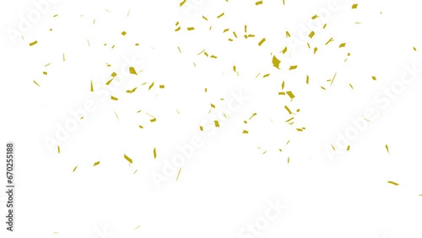 Fototapeta Golden confetti falling down, party popper PNG. Create birthday and party decoration concept.  Transparent background