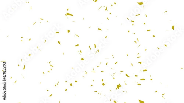 Fototapeta Golden confetti falling down, party popper PNG. Create birthday and party decoration concept.  Transparent background