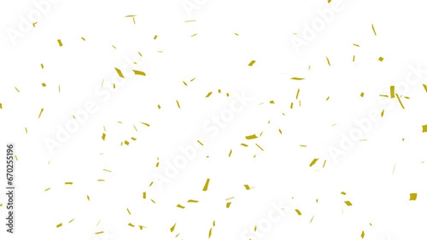 Fototapeta Golden confetti falling down, party popper PNG. Create birthday and party decoration concept.  Transparent background