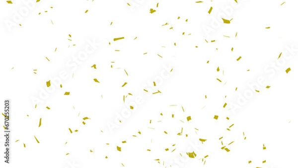 Fototapeta Golden confetti falling down, party popper PNG. Create birthday and party decoration concept.  Transparent background