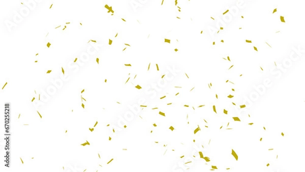 Fototapeta Golden confetti falling down, party popper PNG. Create birthday and party decoration concept.  Transparent background