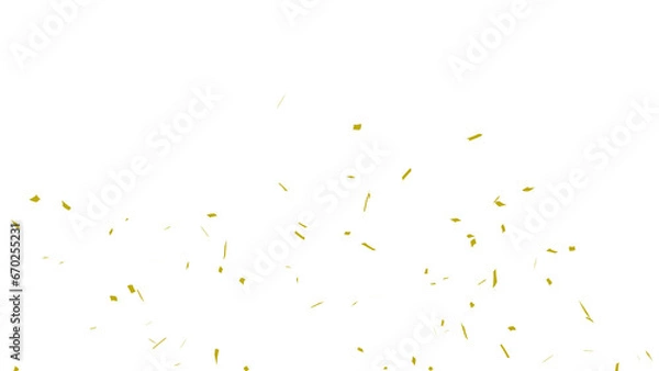 Fototapeta Golden confetti falling down, party popper PNG. Create birthday and party decoration concept.  Transparent background