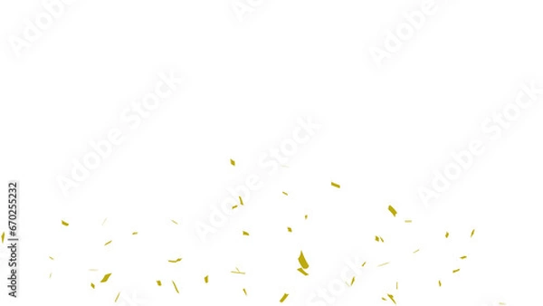 Fototapeta Golden confetti falling down, party popper PNG. Create birthday and party decoration concept.  Transparent background