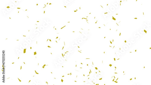 Fototapeta Golden confetti falling down, party popper PNG. Create birthday and party decoration concept.  Transparent background