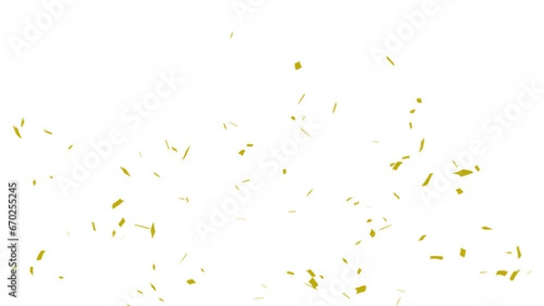 Fototapeta Golden confetti falling down, party popper PNG. Create birthday and party decoration concept.  Transparent background