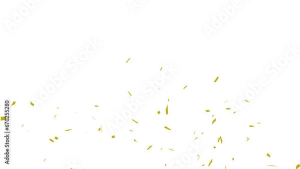 Fototapeta Golden confetti falling down, party popper PNG. Create birthday and party decoration concept.  Transparent background