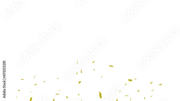 Fototapeta Golden confetti falling down, party popper PNG. Create birthday and party decoration concept.  Transparent background