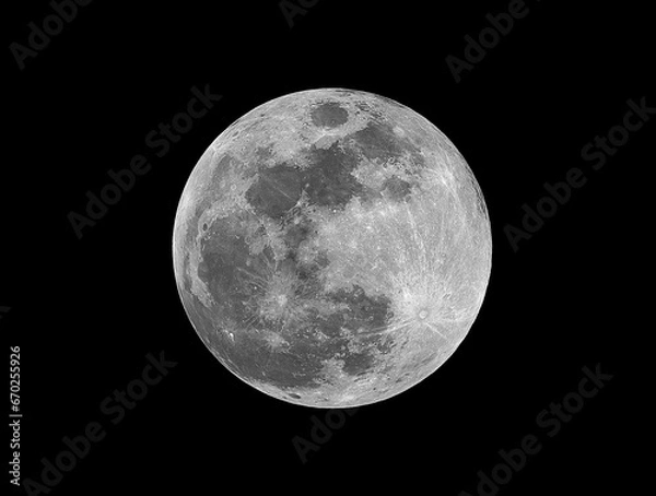 Fototapeta Full Moon phase, taken with my telescope after the lunar eclipse event.