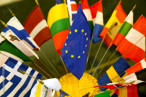 Fototapeta EU flags