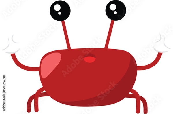 Obraz Crabs Mascot Character Cartoon Pointing Pose Vector Illustration