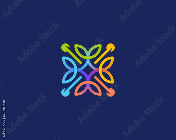 Obraz Creative colorful leaf or flower logo gradient